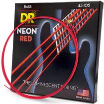 Cordas para baixo DR Hi-Def Neon Red Medium NRB-45