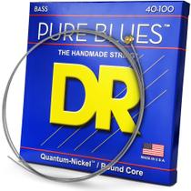 Cordas para baixo DR Strings PB-40 Pure Blues 40-100 Cordas para baixo DR Strings PB-40 Pure Blues 40-100