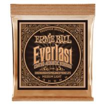 Cordas para guitarra acústica Ernie Ball Everlast Medium Light
