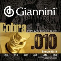Cordas Violão Aço 010 Giannini Cobra Bronze 85/15 GEEFLE