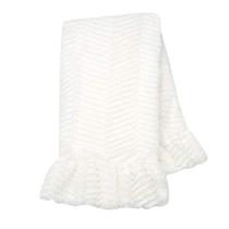 Cordeiros & Ivy Signature Branco babado Lux Minky / Jersey Chevron Baby Cobertor