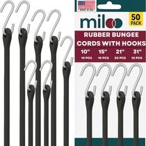 Cordões elásticos de borracha Miloo, pacote com 50, tamanhos variados de 10 a 31 cm