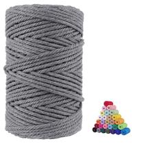 Cordón de Macramé de Algodón FLIPPED 5mm de Grosor 100m Cuerda Gris