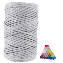 Cordón de Macramé de Algodón FLIPPED 5mm x 100m Gris Claro