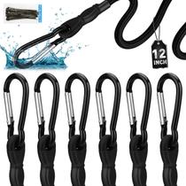 Cordones Elásticos ELEAD con Ganchos de Mosquetón UV Resistentes de 30 cm - Paquete de 6