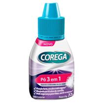 Corega Pó Fixador de Dentadura 3 em 1 Sem Sabor 22g Corega Pó Fixador de Dentadura 3 em 1 Sem Sabor 22g
