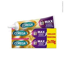 Corega Ultra Creme Fixador de Dentadura Max Fixação e Bloqueio 2 Unidades 70g cada