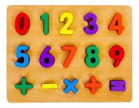Cores e números brinquedo educativo pedagógico madeira mdf - Dmtoys