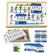 Cores e posições: brinquedo educativo pedagógico madeira natural desenvolvimento infantil sensorial percepção visual