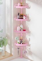 Corner Shower Caddy SBart Sturdy Pink 4 camadas em aço inoxidável