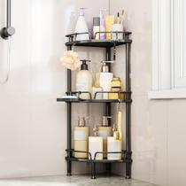 Corner Shower Caddy Stand Consumest 3 camadas de aço inoxidável preto Corner Shower Caddy Stand Consumest 3 camadas de aço inoxidável preto