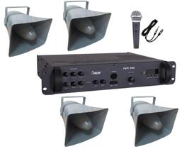 Corneta Balde Fibrasom G 085 - 4 pçs + Amplificador BT + Mic Corneta Balde Fibrasom G 085 - 4 pçs + Amplificador BT + Mic