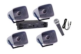Corneta Balde Fibrasom G 086 - 4 pçs + Amplificador BT + Mic Corneta Balde Fibrasom G 086 - 4 pçs + Amplificador BT + Mic