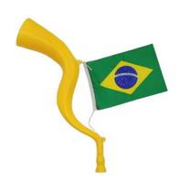 Corneta com Bandeira do Brasil Buzina Verde ou Amarela para Copa Corneta com Bandeira do Brasil Buzina Verde ou Amarela para Copa