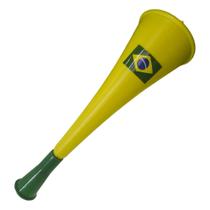 Corneta de Plástico Brasil Verde e Amarela - 20cm - Extra Festas