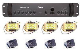 Corneta G-086 - 4 pçs + Amplificador, chamada de caminhões