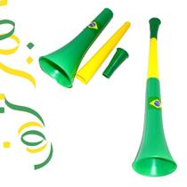 Corneta Vuvuzela Copa Brasil Grande Buzina Torcida Verde Amarela Retrátil