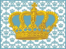 Coroa azul Realeza Papel De Arroz A4 para bolo 1