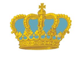 Coroa azul Realeza Papel De Arroz A4 para bolo 2 - Mec Art