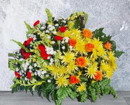 Coroa Condolências - Flora Silvestrini - Amarela e Vermelha