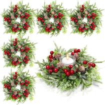 Coroa de anéis de vela de Natal Lyrow Norfolk Pine 8 unidades