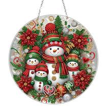 Coroa de arte com diamantes de Natal com enfeite suspenso JFox DIY