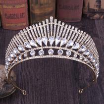 Coroa De Cabelo Noiva Casamento Prata Dourada Pedraria cores Variadas T113