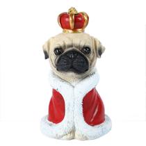 Coroa de cachorro Pug Simulation Piggy Bank para crianças de plástico de 14 cm