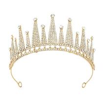 Coroa de casamento em ouro barroco e diamante branco para noivas Coroa de casamento em ouro barroco e diamante branco para noivas