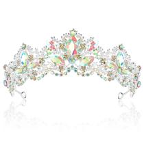 Coroa de cristal de prata Tiara Exacoo para mulheres e meninas