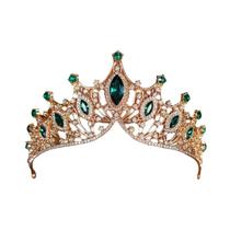 Coroa De Festa De Noiva Verde Luxuosa Para Mulheres Deslumbrantes Tiaras De Aniversário Joias De