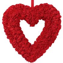 Coroa de Flores Artificial em Formato de Coração - Dia dos Namorados - 33cm