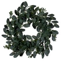 Coroa de flores artificial Vickerman 61 cm de eucalipto verde Coroa de flores artificial Vickerman 61 cm de eucalipto verde