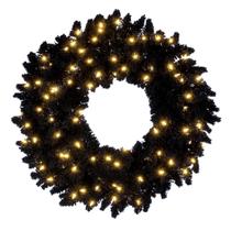 Coroa de flores artificial Vickerman Flocked Black Fir 24 polegadas Coroa de flores artificial Vickerman Flocked Black Fir 24 polegadas