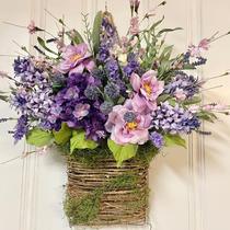 Coroa de flores com arranjo floral artificial VESLY Purple Wildflower