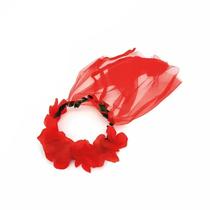 Coroa de Flores Com Véu Para Fantasia Carnaval