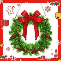 Coroa de flores DOTSOPS 5D, pintura de diamante, Natal, faça você mesmo Coroa de flores DOTSOPS 5D, pintura de diamante, Natal, faça você mesmo