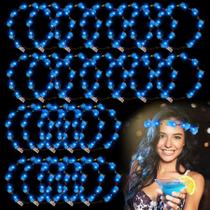 Coroa de flores LED YOFOBU Blue Light Up para mulheres x24