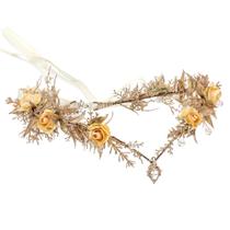 Coroa de flores MOSTORY Gold Fairy Floral Elf Renaissance Women