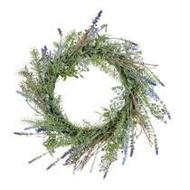 Coroa de flores Vickerman 53 cm de lavanda artificial interna Coroa de flores Vickerman 53 cm de lavanda artificial interna