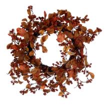 Coroa de flores Vickerman 56cm Orange Fall Leaves Berries Coroa de flores Vickerman 56cm Orange Fall Leaves Berries