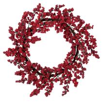Coroa de flores Vickerman 61 cm Red Ice Berry Artificial Coroa de flores Vickerman 61 cm Red Ice Berry Artificial