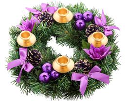 Coroa de Natal do Advento Elite Holiday Purple Ribbon