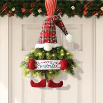 Coroa de Natal Rotkfst Gnome 76cm Pine Needle com luzes