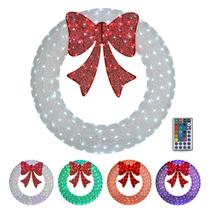 Coroa de Natal VINGLI 122 cm pré-iluminada com 224 LED multicolorida