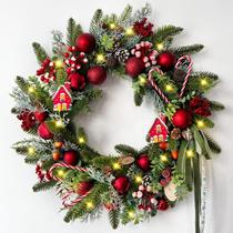 Coroa de Natal Yastouay de 20 polegadas para porta frontal, 2 peças