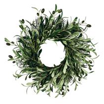 Coroa de oliva artificial PROIDL 45cm com feijão de oliva para decoração