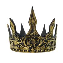 Coroa de ouro medieval com lua crescente para Halloween e Cospl Coroa de ouro medieval com lua crescente para Halloween e Cospl