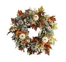 Coroa de outono SUANQ, decoração de Ação de Graças, 45 cm para porta frontal