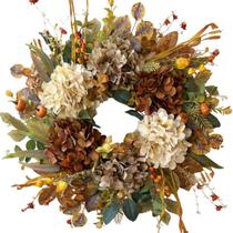 Coroa de outono WANNA-CUL, hortênsia de 60 cm, porta frontal de abóboras pequenas Coroa de outono WANNA-CUL, hortênsia de 60 cm, porta frontal de abóboras pequenas